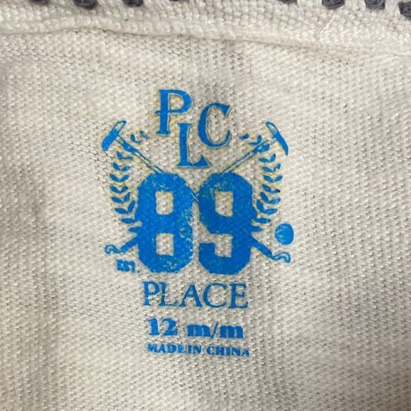 𝅺THE CHILDREN'S PLACE | 3/$15 Baby Boy White Polo Long Sleeve Diaper Shirt - Picture 3 of 4